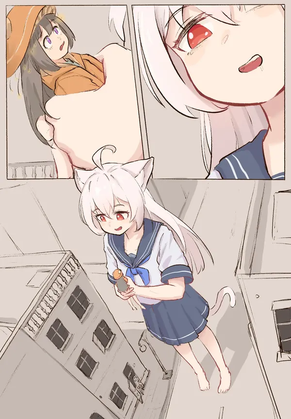 White cat's small meal 表紙
